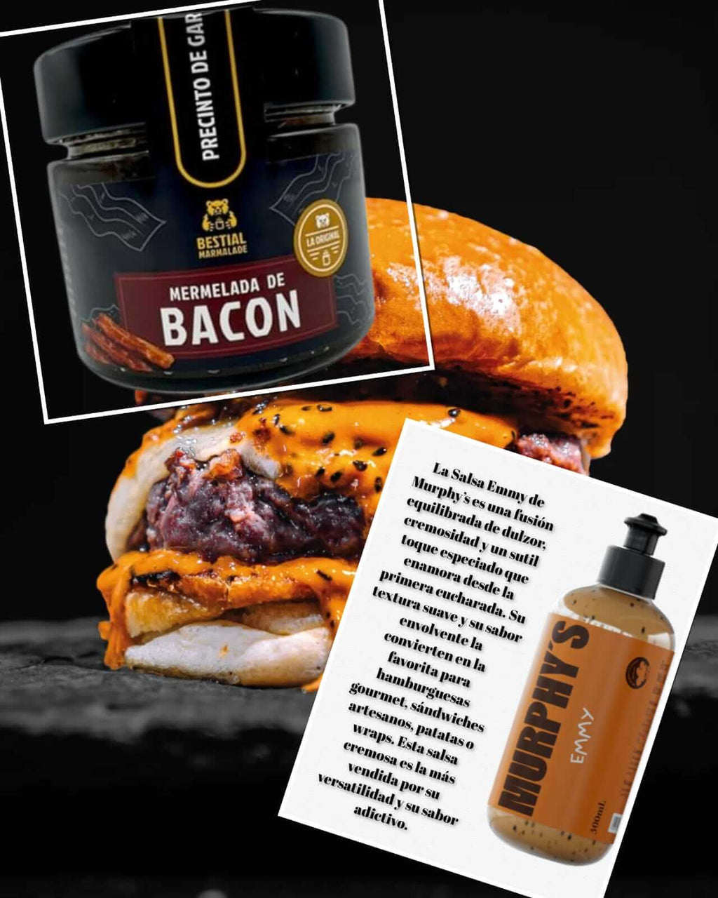 Mermelada de bacon y la salsa Emmy Chorrean tu hamburguesa 