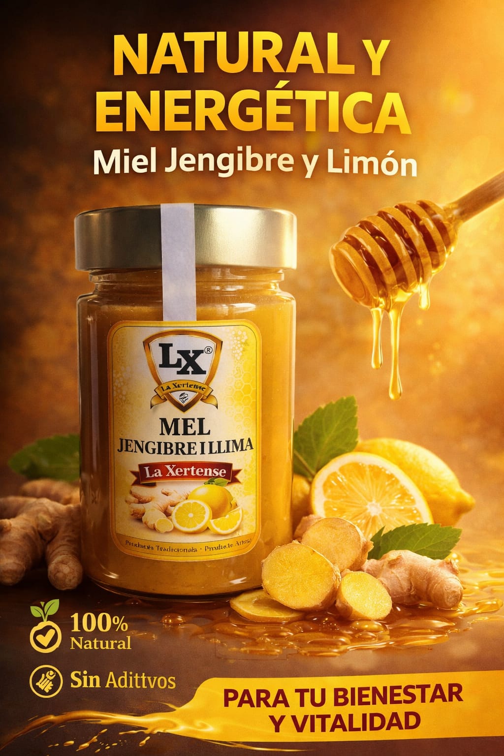 Miel Jengibre y Limón Natural y Energica