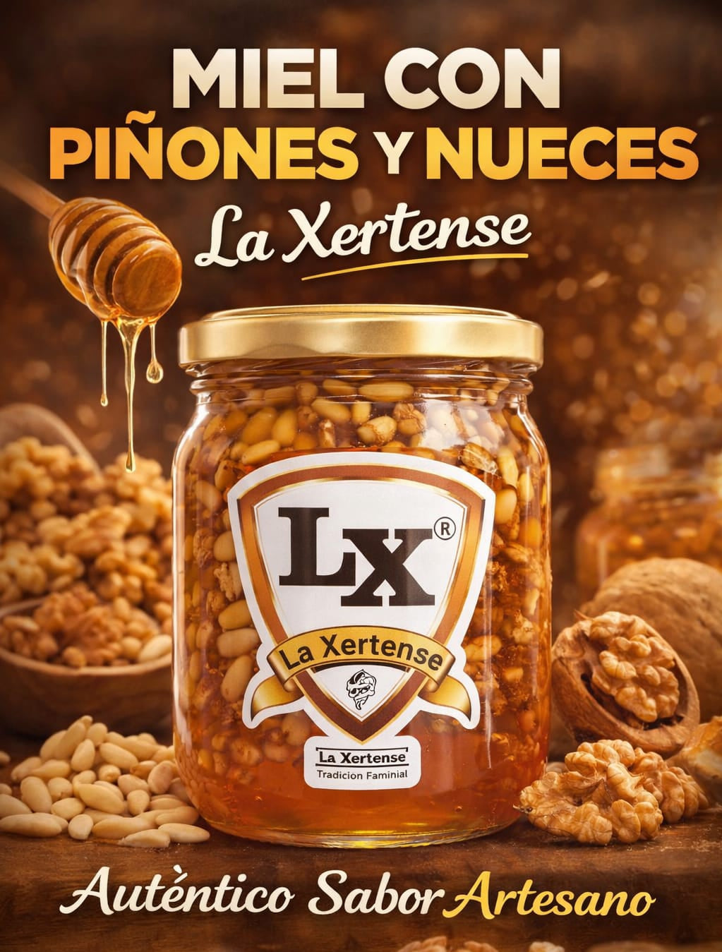 Miel con Piñones y Nueces La Xertense