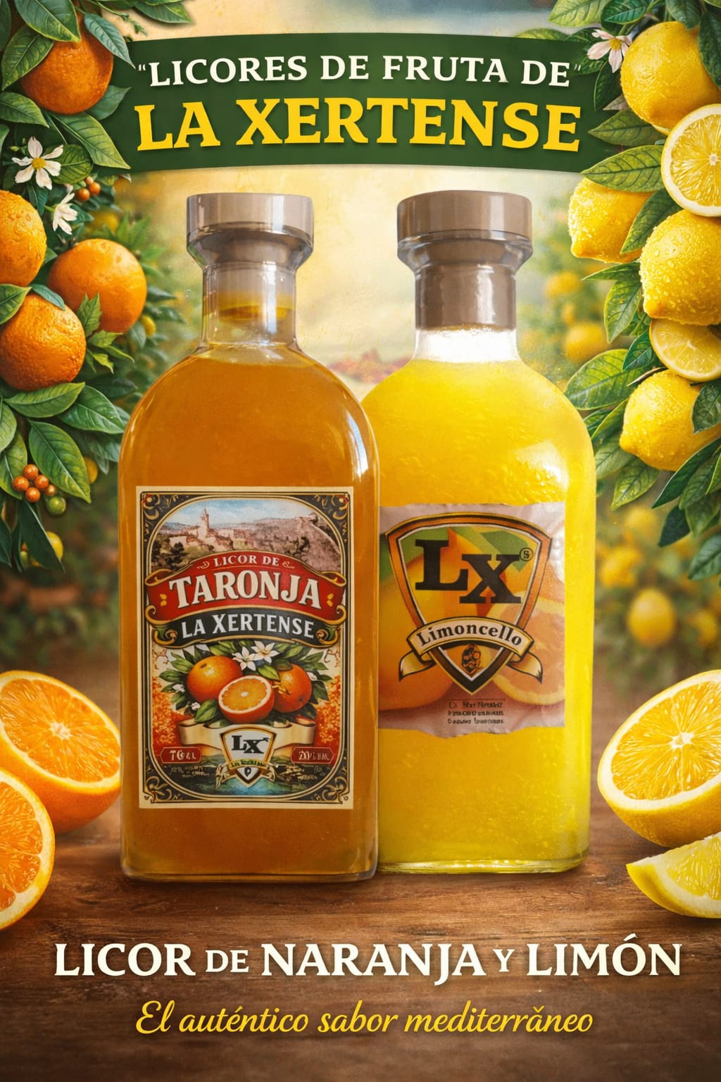 Pack Licor de Naranja y de Limón botellas de 70 cl