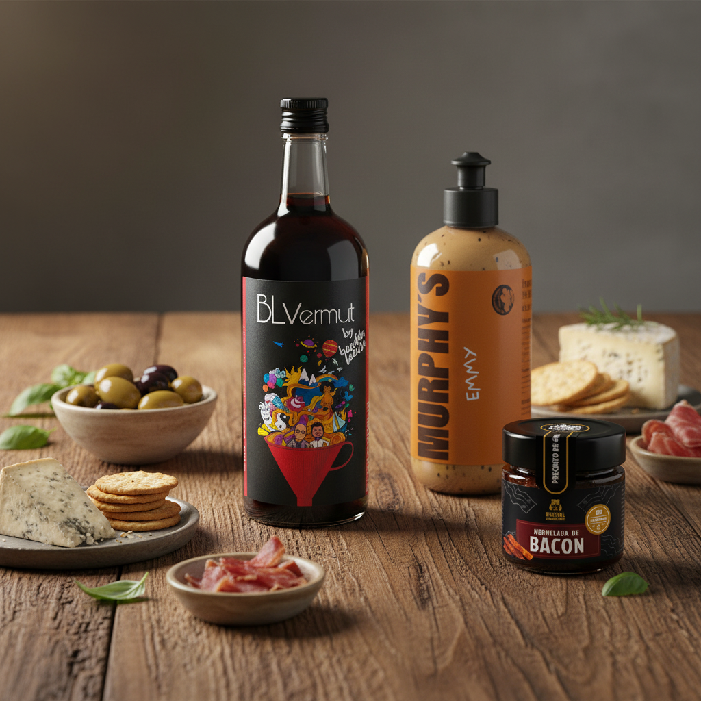 Pack Vermut Bendita Locura Rojo Salsa Emmy y mermelada de bacon para hamburguesas 