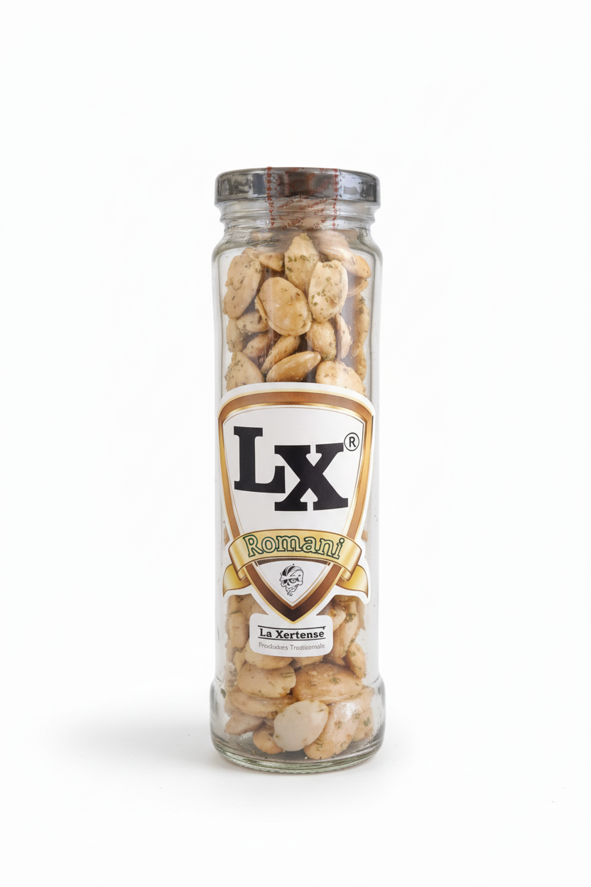 Bote de Almendras Marcona con Romero - Fondo Blanco Centrado