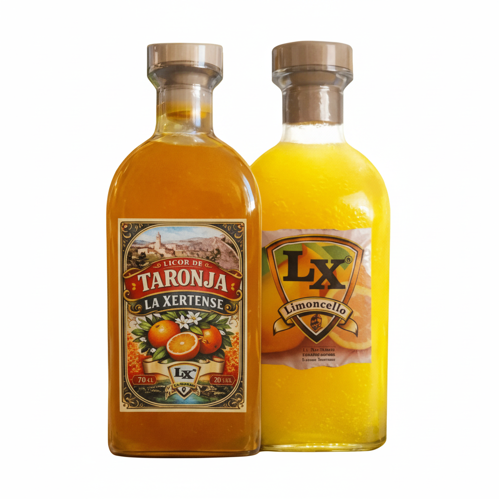 Pack Licor Naranja y Limón - Fondo Blanco