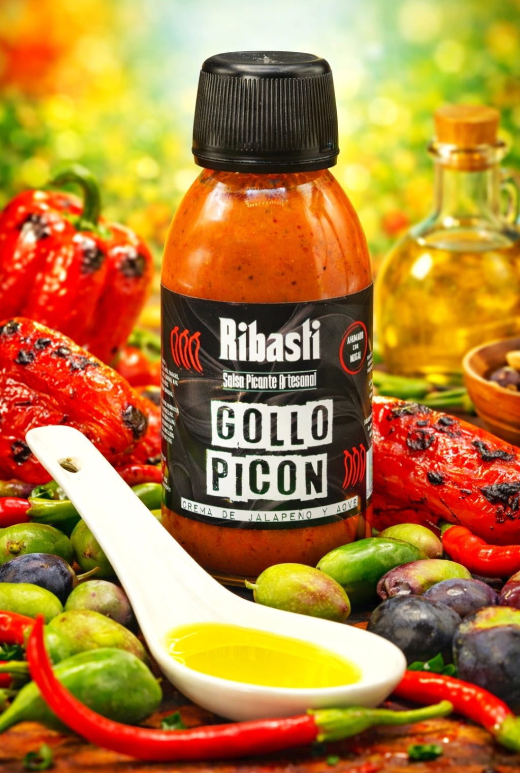 Salsa Picante Artesanal de Pimientos Asados · Gollo Picón · 125ml