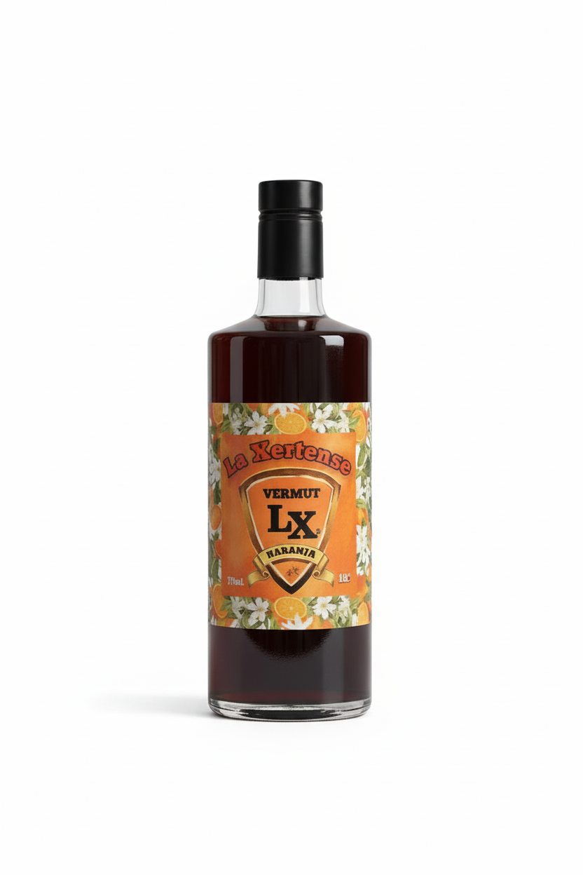Vermut Rojo Sabor a Naranja La Xertense - Fondo Blanco